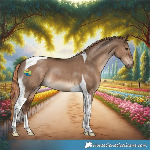 Horse Color:Liver Red Dun Tobiano 
