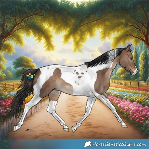 Horse Color:Brown Dun Tobiano 