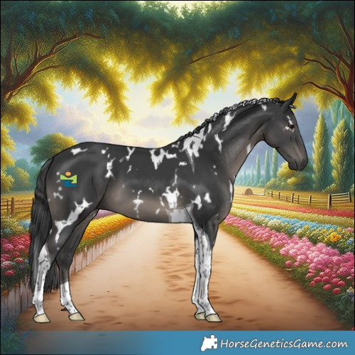 Horse Color:White Spotted Black Tobiano 