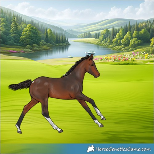 Horse Color:Bay Tobiano Rabicano 