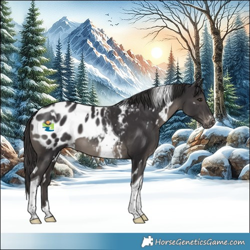 Horse Color:White Spotted Smoky Black Tobiano Appaloosa 