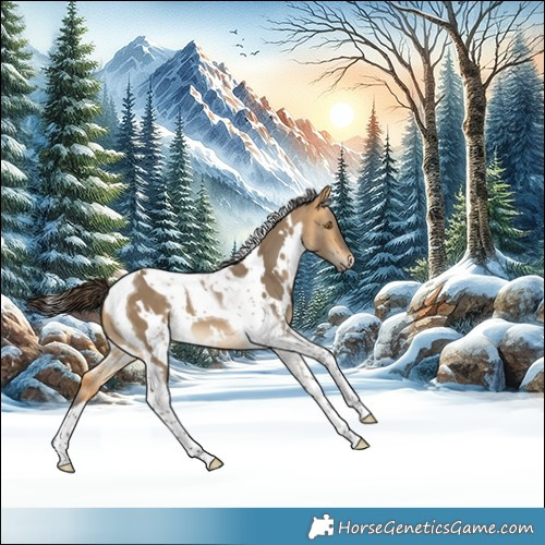 Horse Color:White Spotted Buckskin Dun Tobiano 