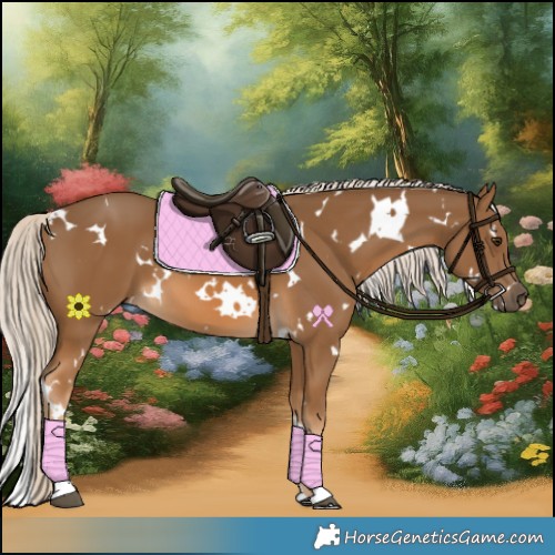 Horse Color:White Spotted Chocolate Palomino