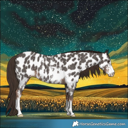 Horse Color:Liver Chestnut Sabino Near Leopard