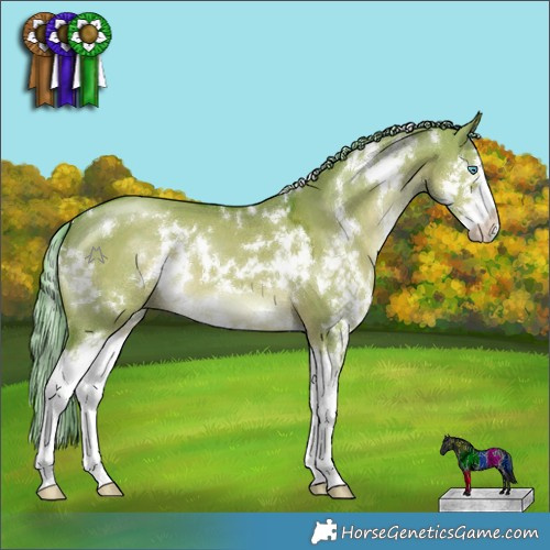 Horse Color:Watercolor White Spotted Liver Red Dun Mushroom Splash 