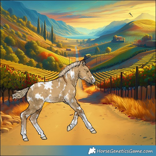 Horse Color:White Spotted Chocolate Palomino Dun Mushroom 