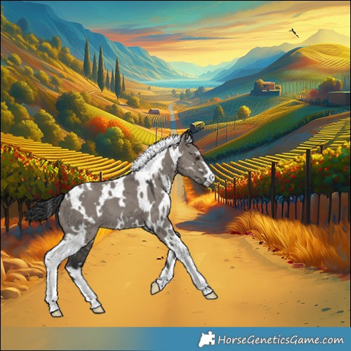 Horse Color:White Spotted Grullo Mushroom 