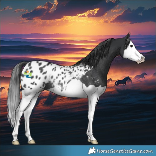 Horse Color:Black Splash Appaloosa Rabicano 