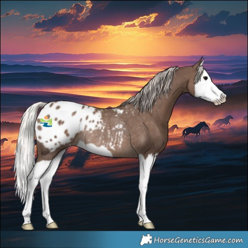 Horse Color:Silver Black Splash Appaloosa Rabicano 