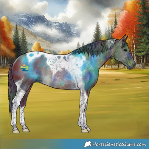Horse Color:Nacre Brown Tobiano Rabicano 