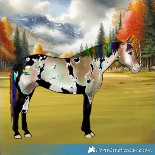 Horse Color:Painted White Spotted Amber Champagne Onyx Tobiano Rabicano 