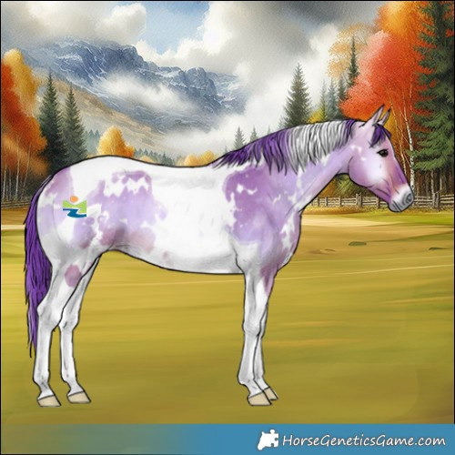 Horse Color:Watercolor White Spotted Brown Onyx Tobiano Rabicano 