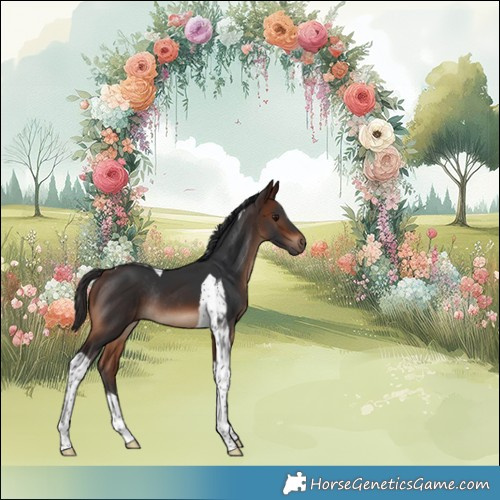 Horse Color:Brown Tobiano Rabicano 
