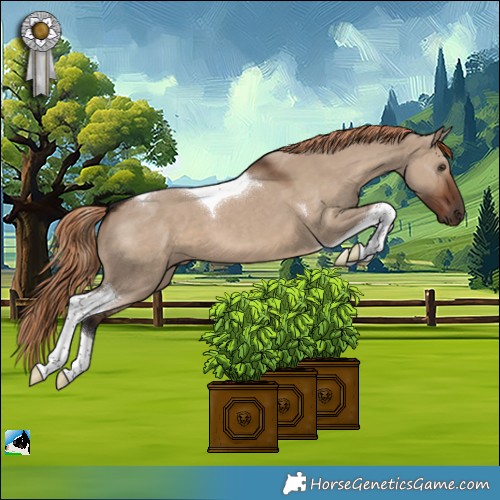 Horse Color:Liver Red Dun Tobiano 