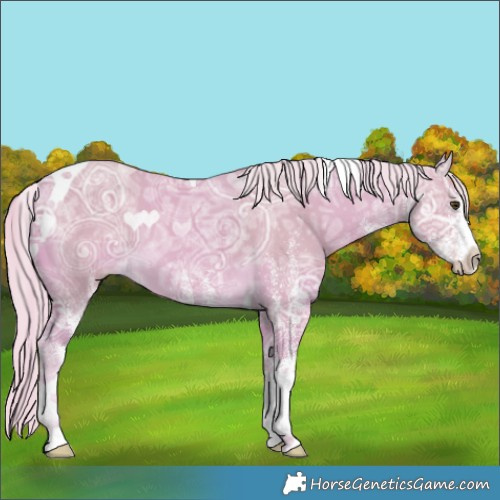 Horse Color:Watercolor White Spotted Palomino Ice Tobiano 