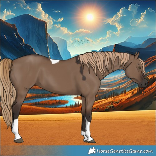 Horse Color:Liver Red Dun Tobiano