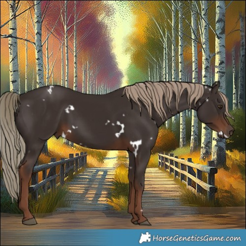 Horse Color:White Spotted Liver Chestnut 