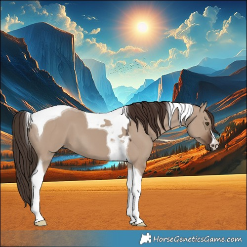 Horse Color:Liver Red Dun Tobiano