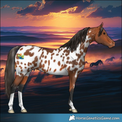 Horse Color:Bay Skewed Appaloosa 