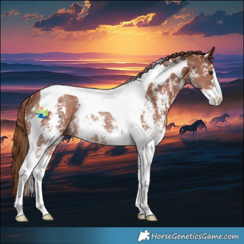 Horse Color:Chestnut Sabino Tobiano Rabicano 