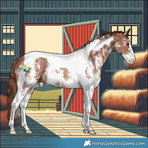 Horse Color:Chestnut Sabino Tobiano Rabicano
