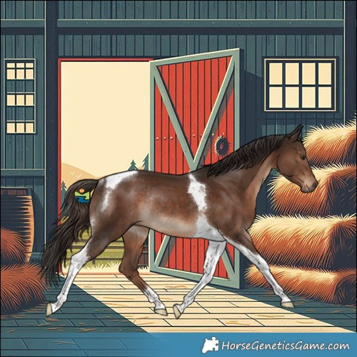 Horse Color:Liver Chestnut Tobiano Rabicano 