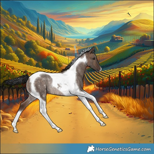 Horse Color:Bay Dun Tobiano Rabicano 