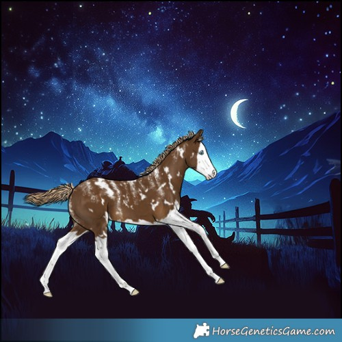 Horse Color:Powder White White Spotted Chocolate Palomino Splash 