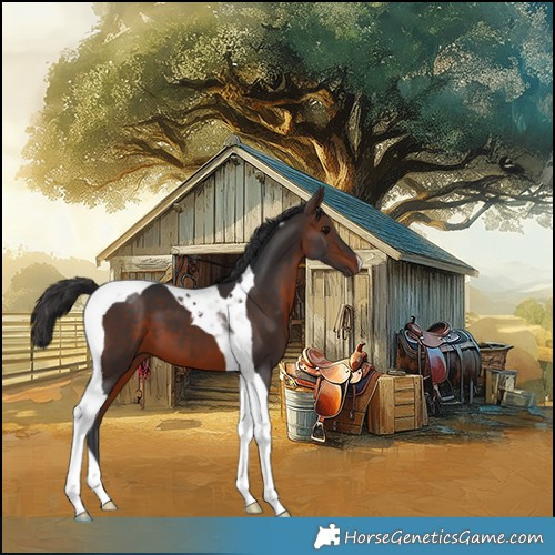 Horse Color:Brown Tobiano 