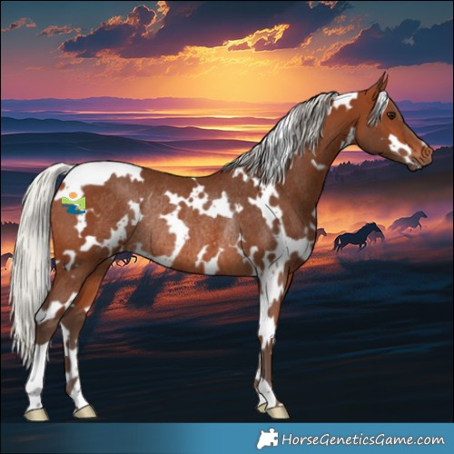 Horse Color:White Spotted Silver Brown Rabicano