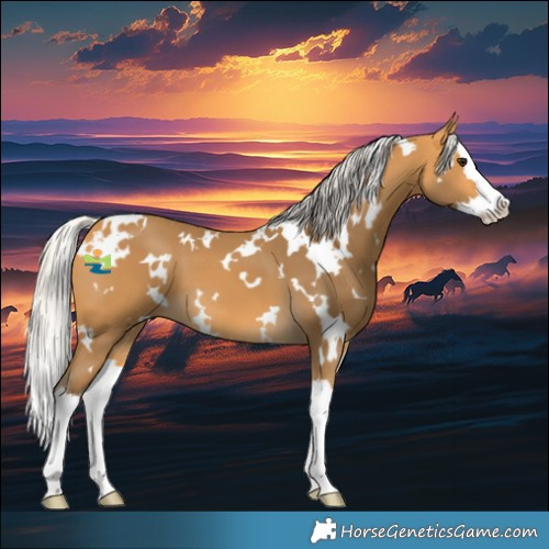 Horse Color:White Spotted Silver Buckskin Splash 