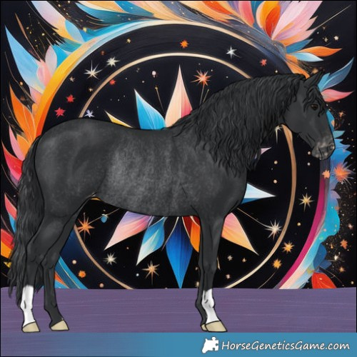 Horse Color:Black Varnish Rabicano