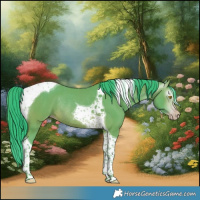 Horse Color:Gray Watercolor Amber Champagne Tobiano Rabicano