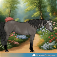 Horse Color:Gray Void Smoky Grullo Tobiano