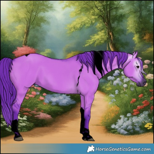 Horse Color:Gray Void Watercolor Grullo Tobiano