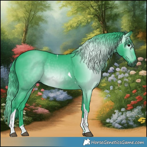 Horse Color:Gray Watercolor Black Tobiano Rabicano 