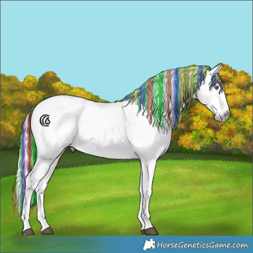 Horse Color:Painted Palomino Chinchilla Ice Tobiano 