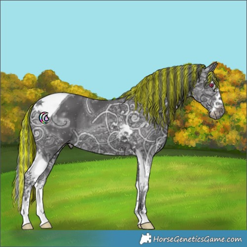 Horse Color:Painted Smoky Black Chinchilla Ice Splash Tobiano 