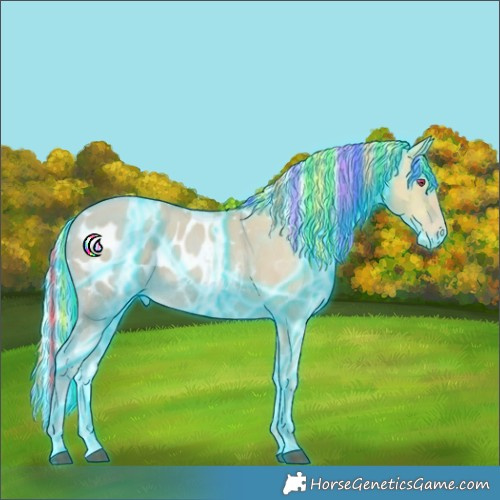 Horse Color:Painted Thunderstruck Silver Black Ice Snowdrop Pearl Appaloosa 