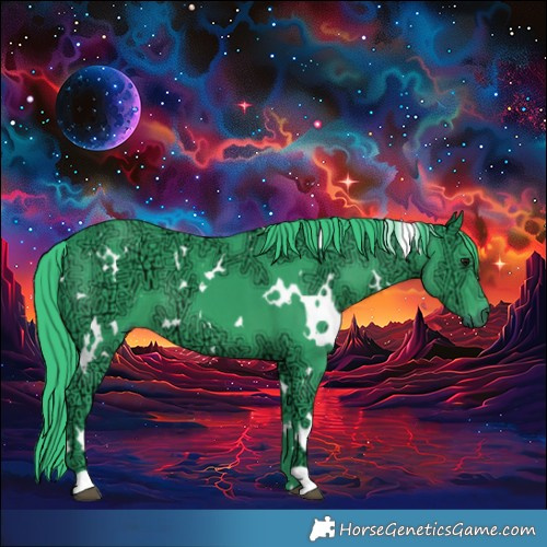 Horse Color:Watercolor White Spotted Smoky Black Ice 
