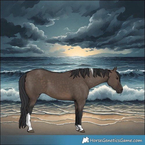 Horse Color:Brown Dun Tobiano Rabicano 