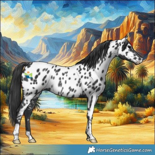 Horse Color:Black Appaloosa Rabicano 