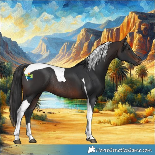 Horse Color:Brown Tobiano Rabicano 