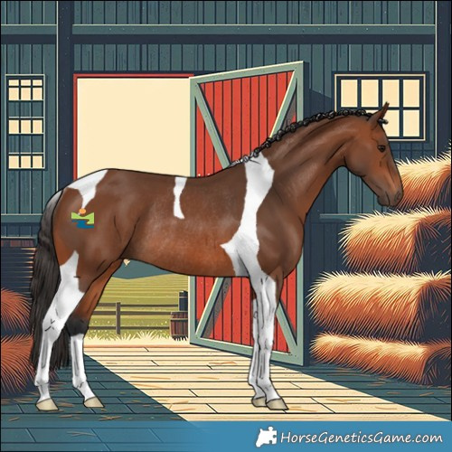 Horse Color:Bay Tobiano Rabicano 