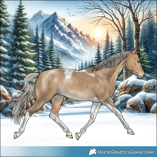 Horse Color:Silver Buckskin Dun Tobiano 