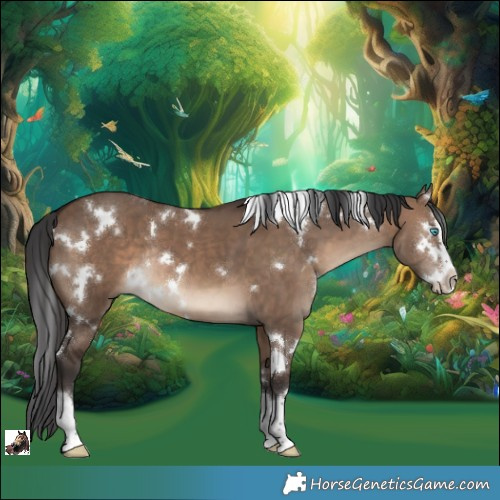 Horse Color:White Spotted Brown Dun Splash Rabicano