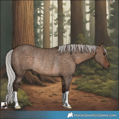 Horse Color:Silver Brown Dun Rabicano
