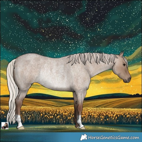 Horse Color:Silver Grullo Roan Rabicano 