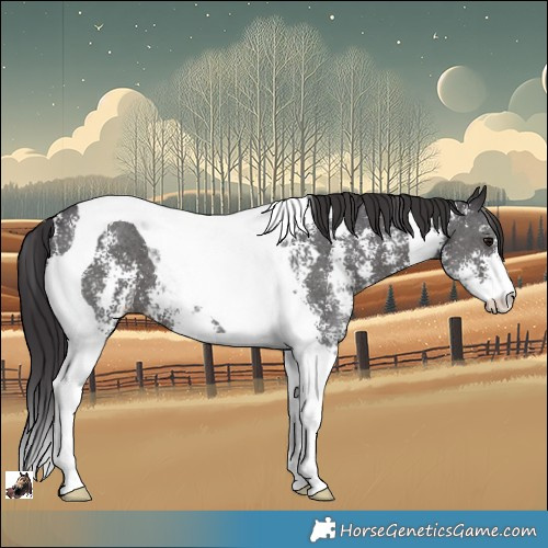 Horse Color:Smoky Black Sabino Tobiano