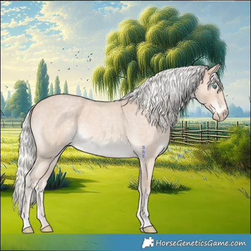 Horse Color:Silver Perlino Roan 